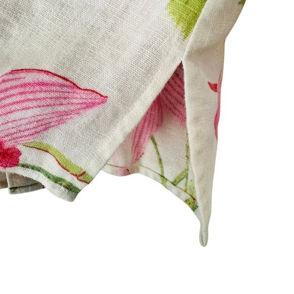 dandy by randi m Floral Linen Button Down Quarter Sleeve Blouse Size L - Picture 6 of 6